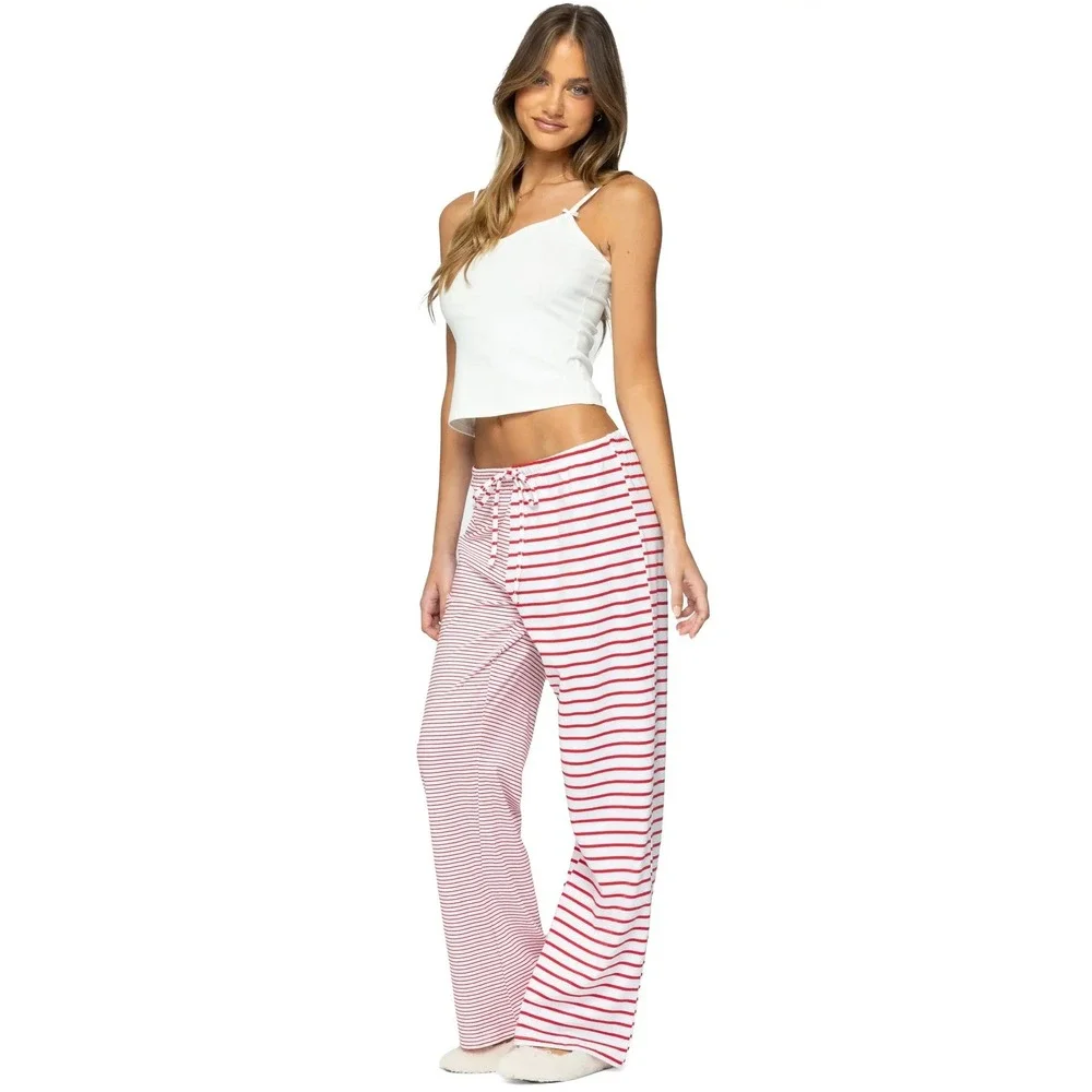 Edikted, Laken Mixed Stripe Stretch Cotton Drawstring Pants Small, NWT MSRP $44